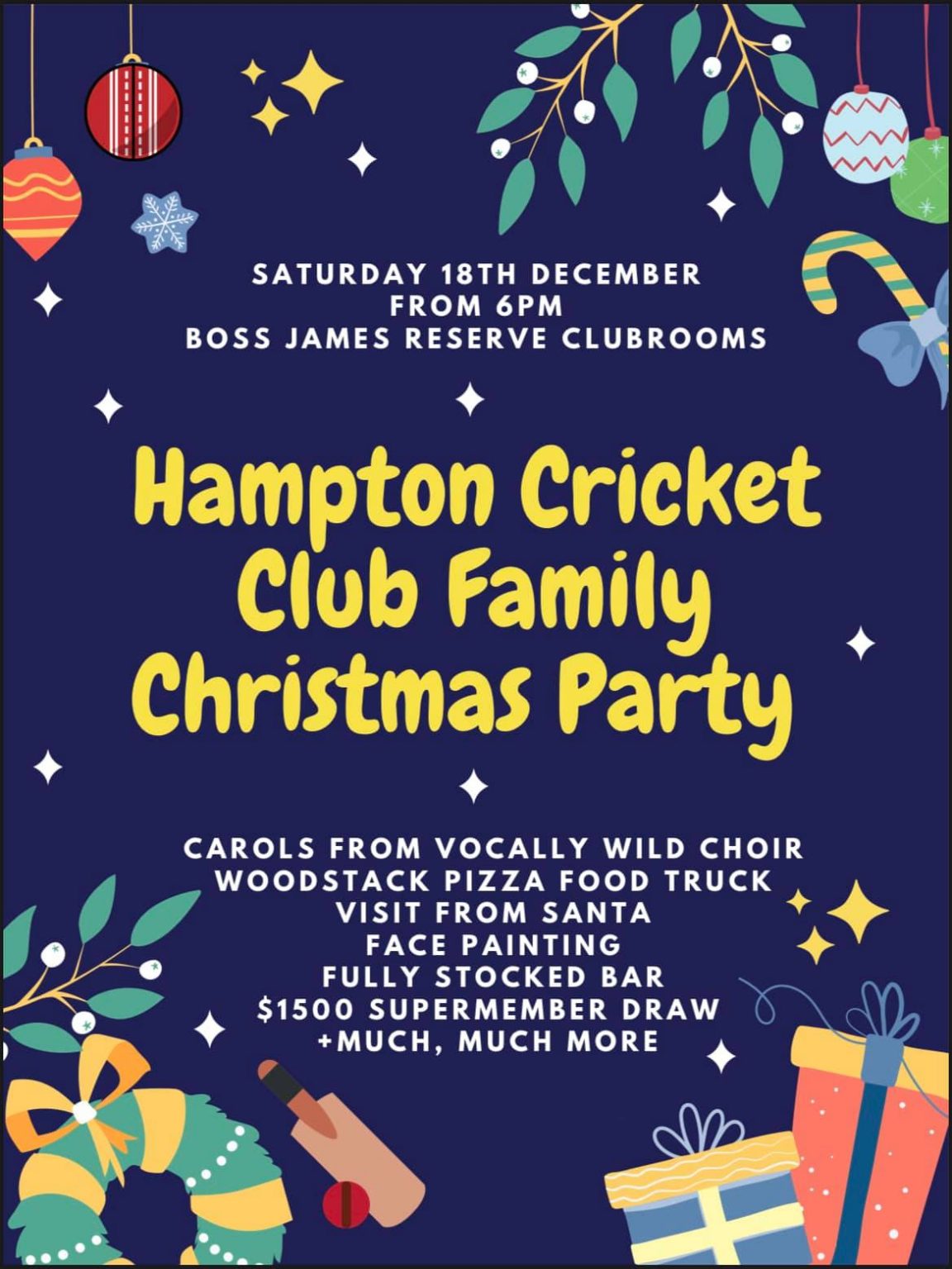 HCC Family Christmas Party Hampton Cricket Club